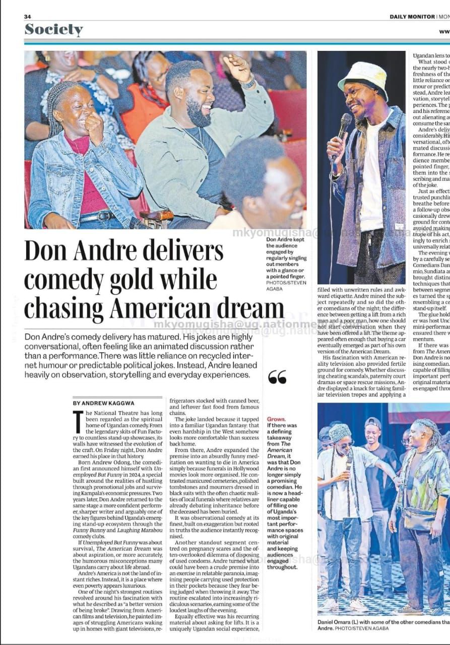 Don Andre delivers comedy gold while chasing the American Dream.
