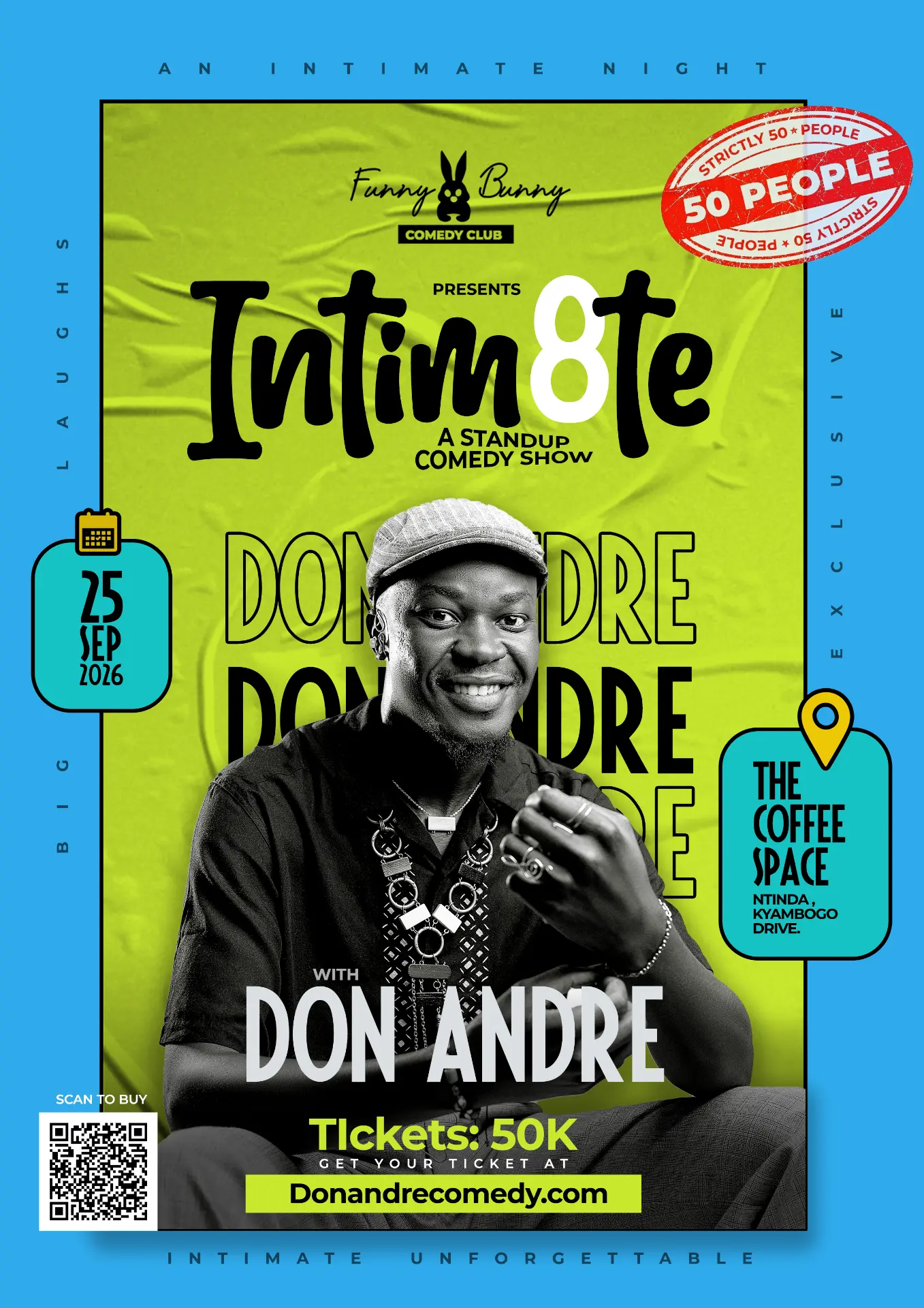 INTIM8TE — Funny Bunny Comedy Club — Kampala, Fri 25 Sep 2026
